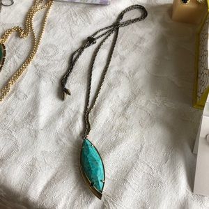 Vintage Kendra Scott antique brass Milla in veined turquoise
